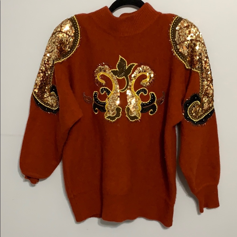 Marisa Christina Vintage Lambswool Sequin Sweater